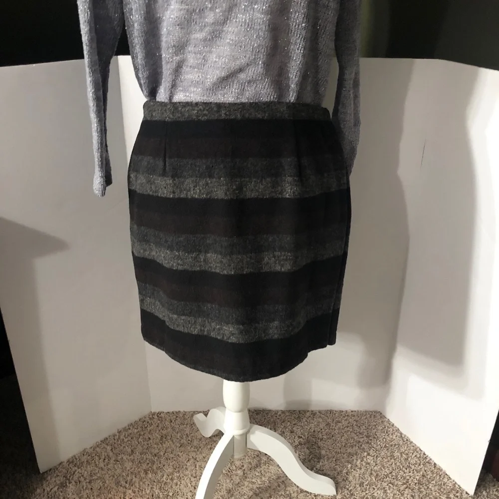 Tulle Faux Wrap Gray/Black Mini Skirt Size M NWT